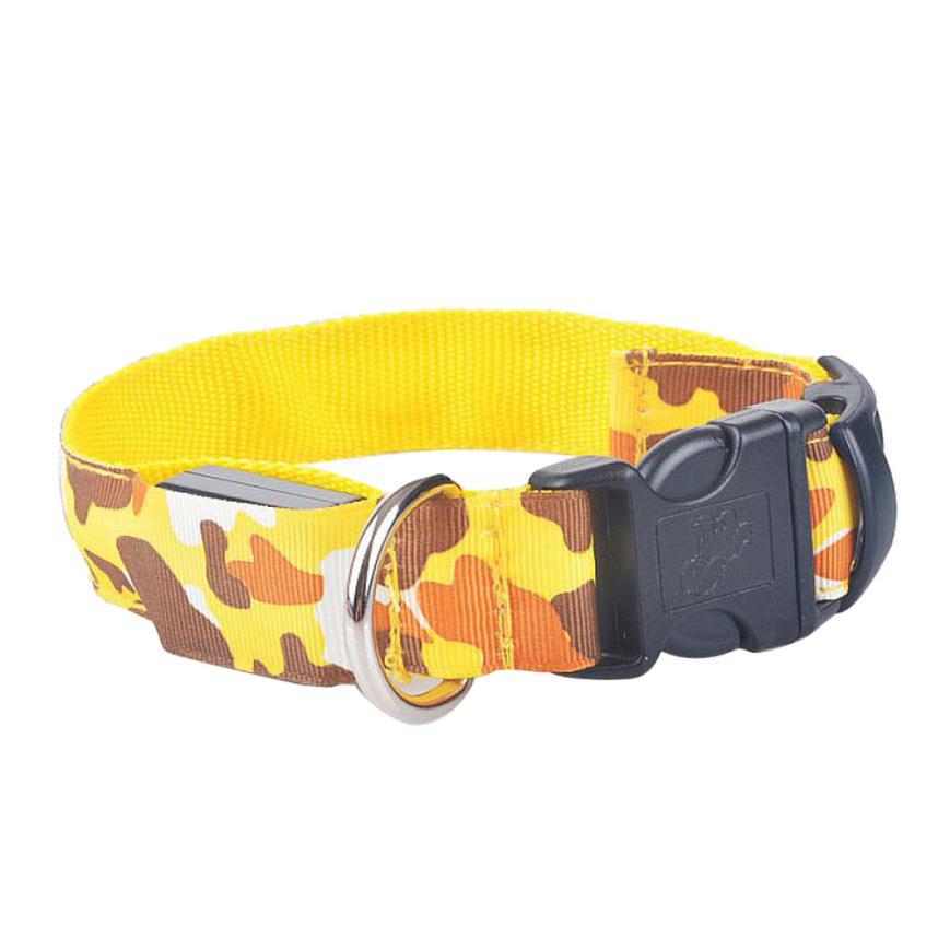 KFX-9145277 Luminous Camouflage Dog Collar with Adjustable Lighting Modes for Night Safety