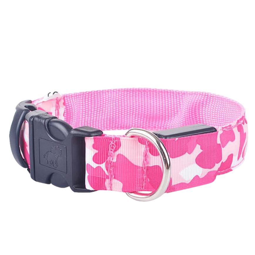 KFX-9145277 Luminous Camouflage Dog Collar with Adjustable Lighting Modes for Night Safety