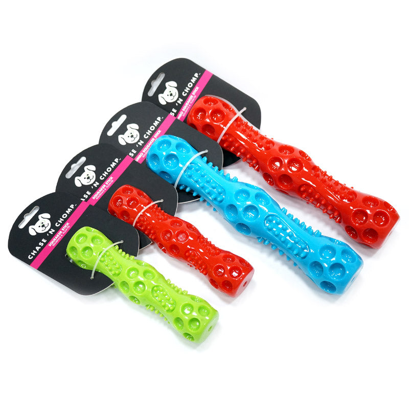 KFX-9145917 Dog Vocal Stick Toy for Small and Large Dogs - Soft, Durable, Squeaky, Teeth Cleaning
