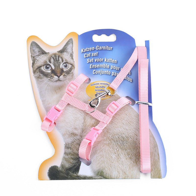 KFX-9147069 Nylon Cat Belt with Hand Holding Rope and Traction Loop – Available in Blue, Black, Red, Green, Pink, 1.0m x 120cm