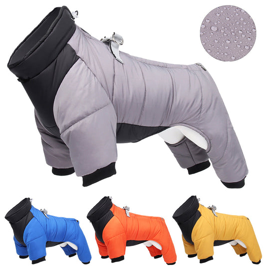 KFX-9147709 Winter Thicken Four-Legged Dog Clothing in Multiple Colors with Reflective Rope Options
