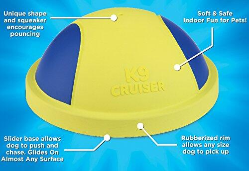 KFX-9148093 Indoor Rubber Ball Dog Toy with Squeaker and Sliding Base for Active Play