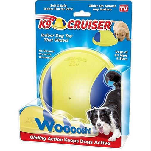 KFX-9148093 Indoor Rubber Ball Dog Toy with Squeaker and Sliding Base for Active Play