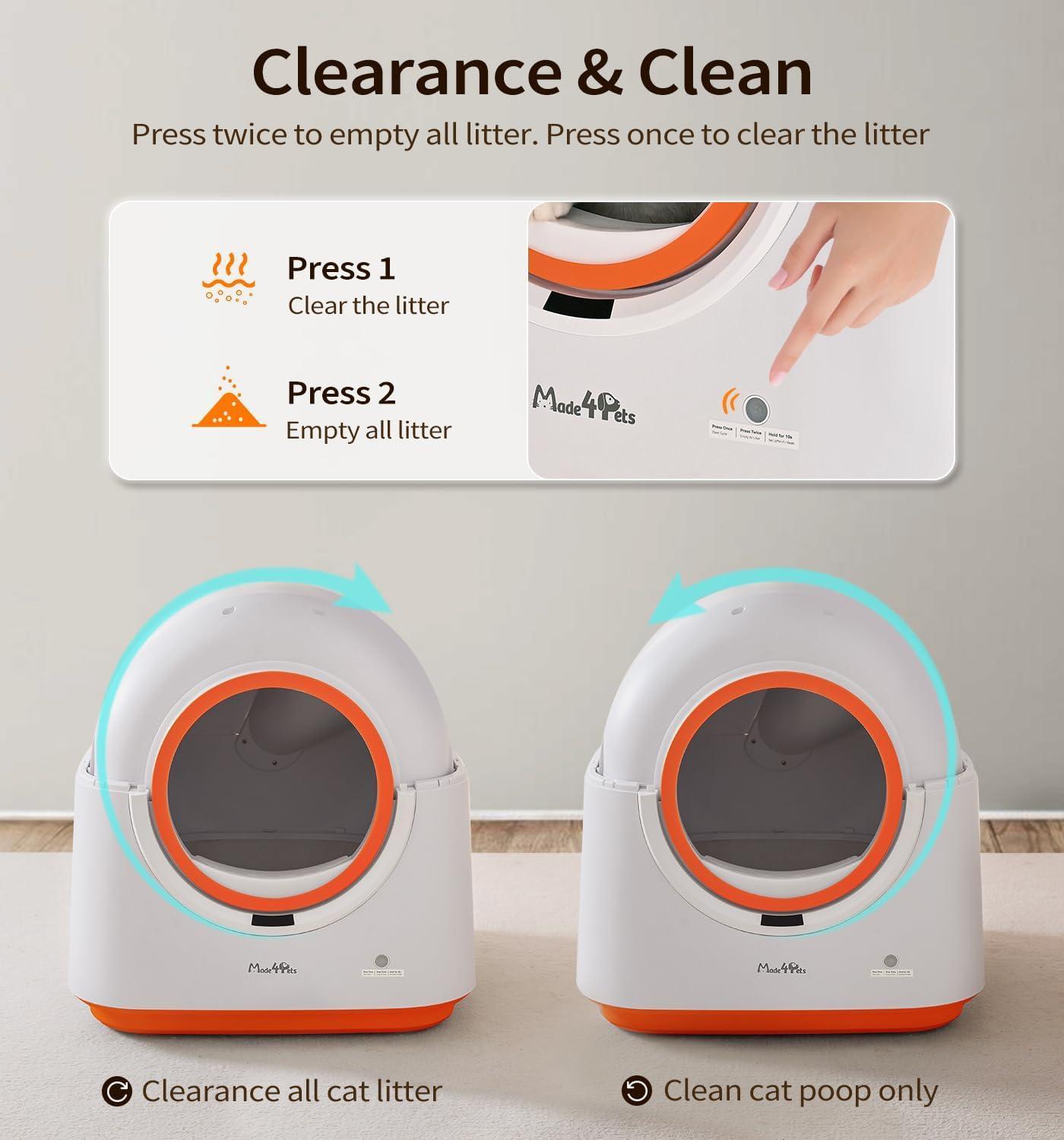 KFX-9148733 Automatic Self-Cleaning Cat Litter Box with Smart App Control and Deodorizing System for Multiple Cats