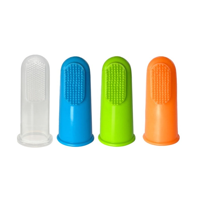 KFX-9148861 Pet Finger Toothbrush Set for Cats and Dogs - 4 Piece TPR Pack