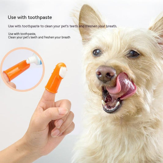KFX-9148861 Pet Finger Toothbrush Set for Cats and Dogs - 4 Piece TPR Pack