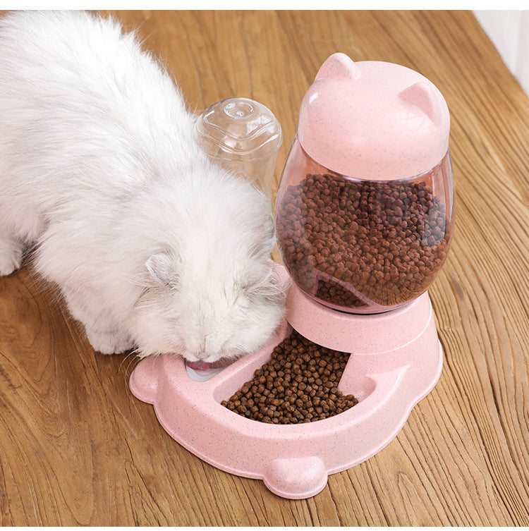 KFX-9149117 Automatic Cat and Dog Food and Water Dispenser with 2.2L Grain Storage and 528ml Water Capacity