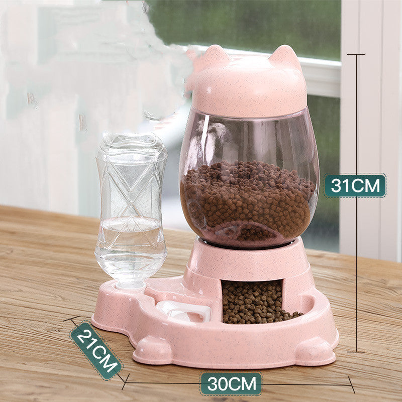 KFX-9149117 Automatic Cat and Dog Food and Water Dispenser with 2.2L Grain Storage and 528ml Water Capacity
