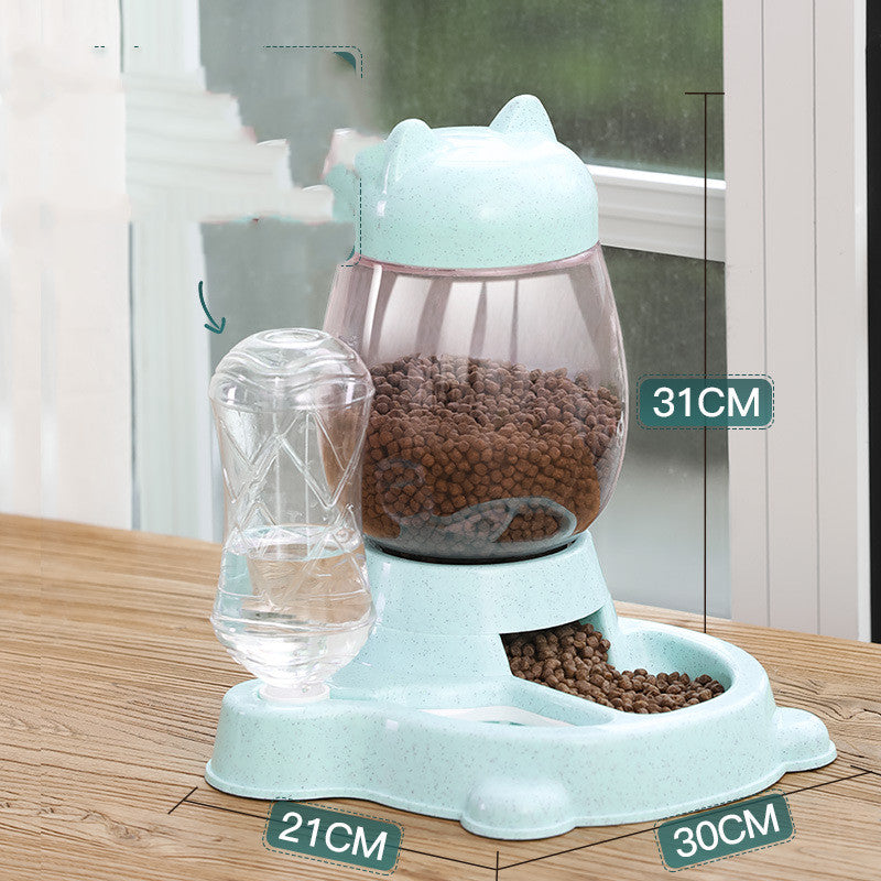 KFX-9149117 Automatic Cat and Dog Food and Water Dispenser with 2.2L Grain Storage and 528ml Water Capacity