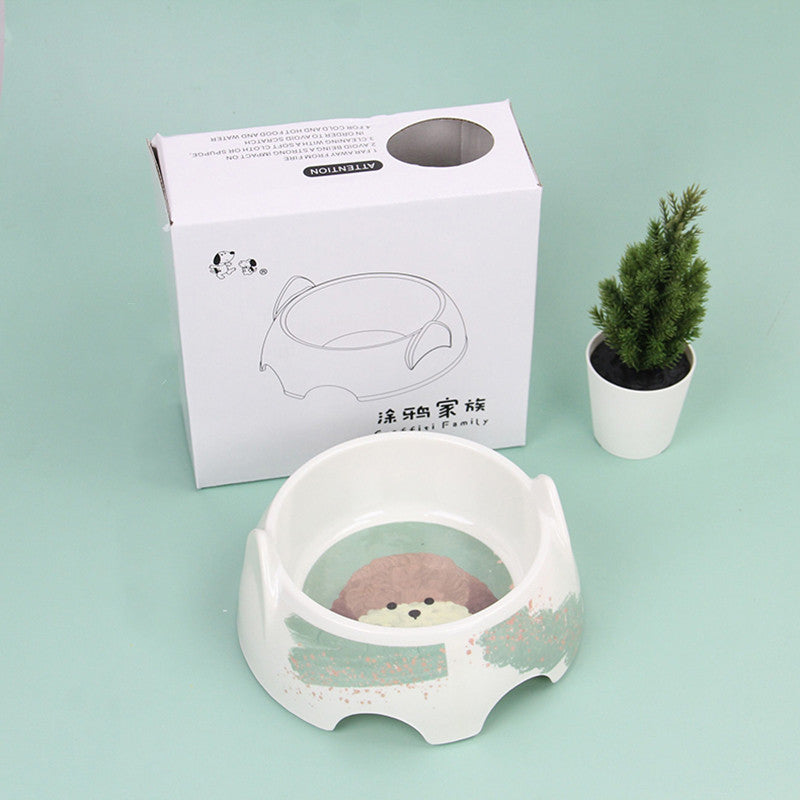 KFX-9149245 Small Dog Food Bowl in Melamine with Various Pattern Options - 500ML Capacity, 13cm Diameter