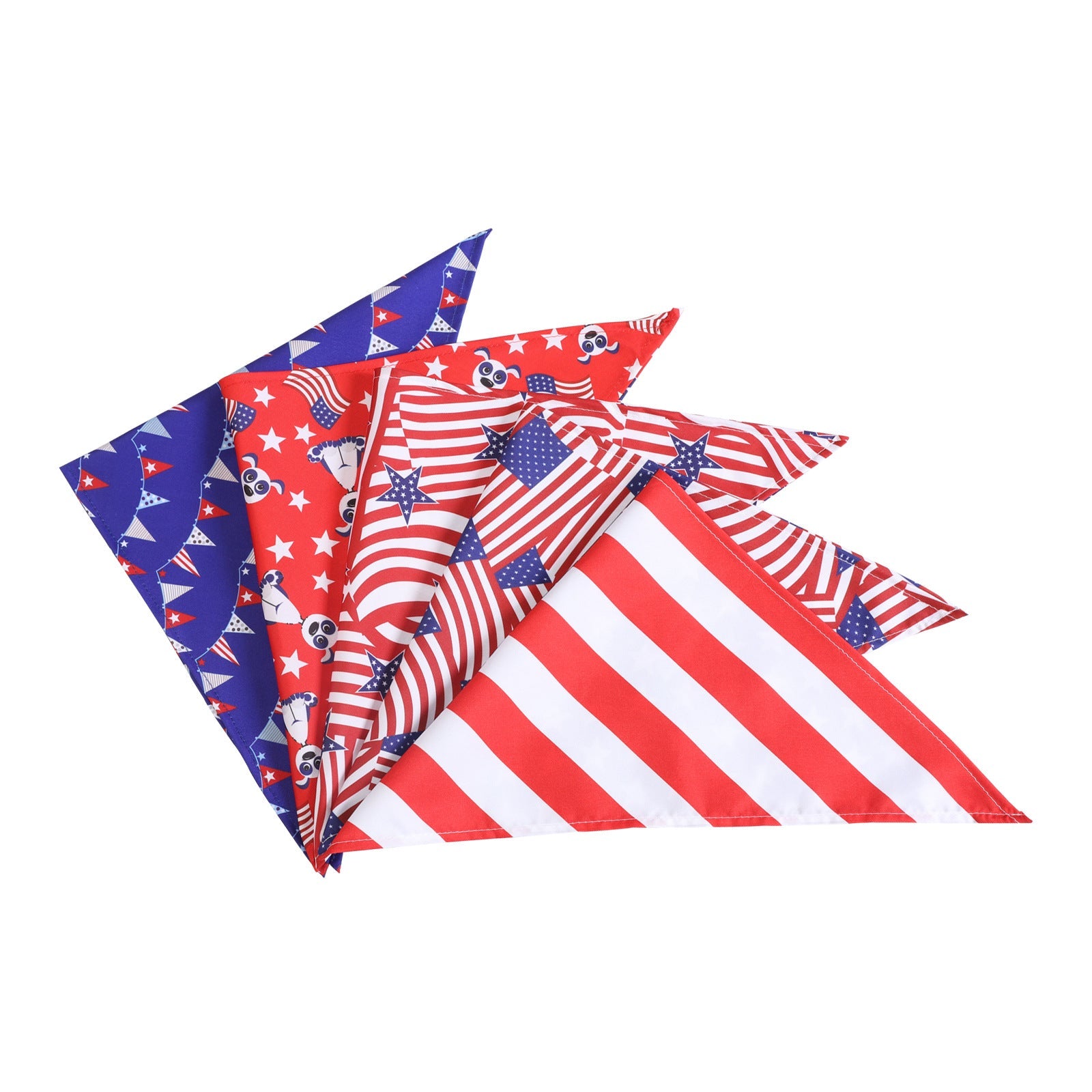 KFX-9150653 American Flag Triangle Towel for Pets - Single Layer Polyester Slobber Towel
