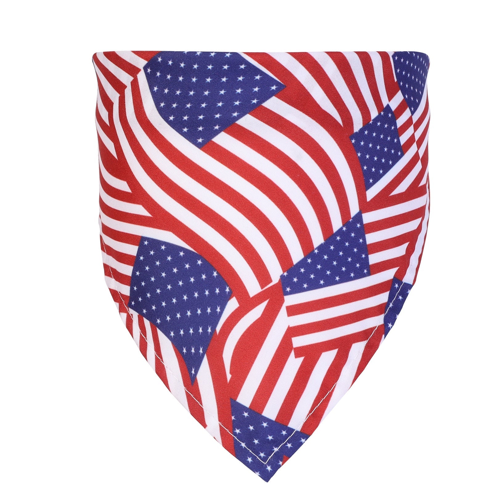 KFX-9150653 American Flag Triangle Towel for Pets - Single Layer Polyester Slobber Towel