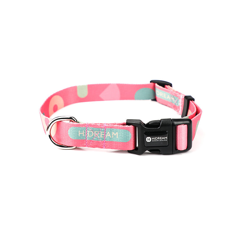 KFX-9152829 Durable High-Density Polyester Dog Collar and Leash with Comfortable Soft Design and Metal Fittings