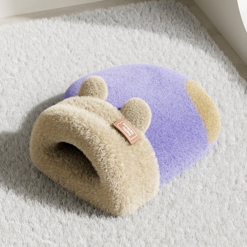 KFX-9153085 Winter Cozy Cat Sleeping Bag in Plush Material - Available in Multiple Designs and Sizes