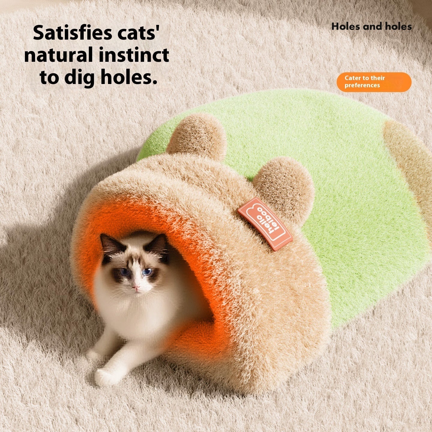 KFX-9153085 Winter Cozy Cat Sleeping Bag in Plush Material - Available in Multiple Designs and Sizes