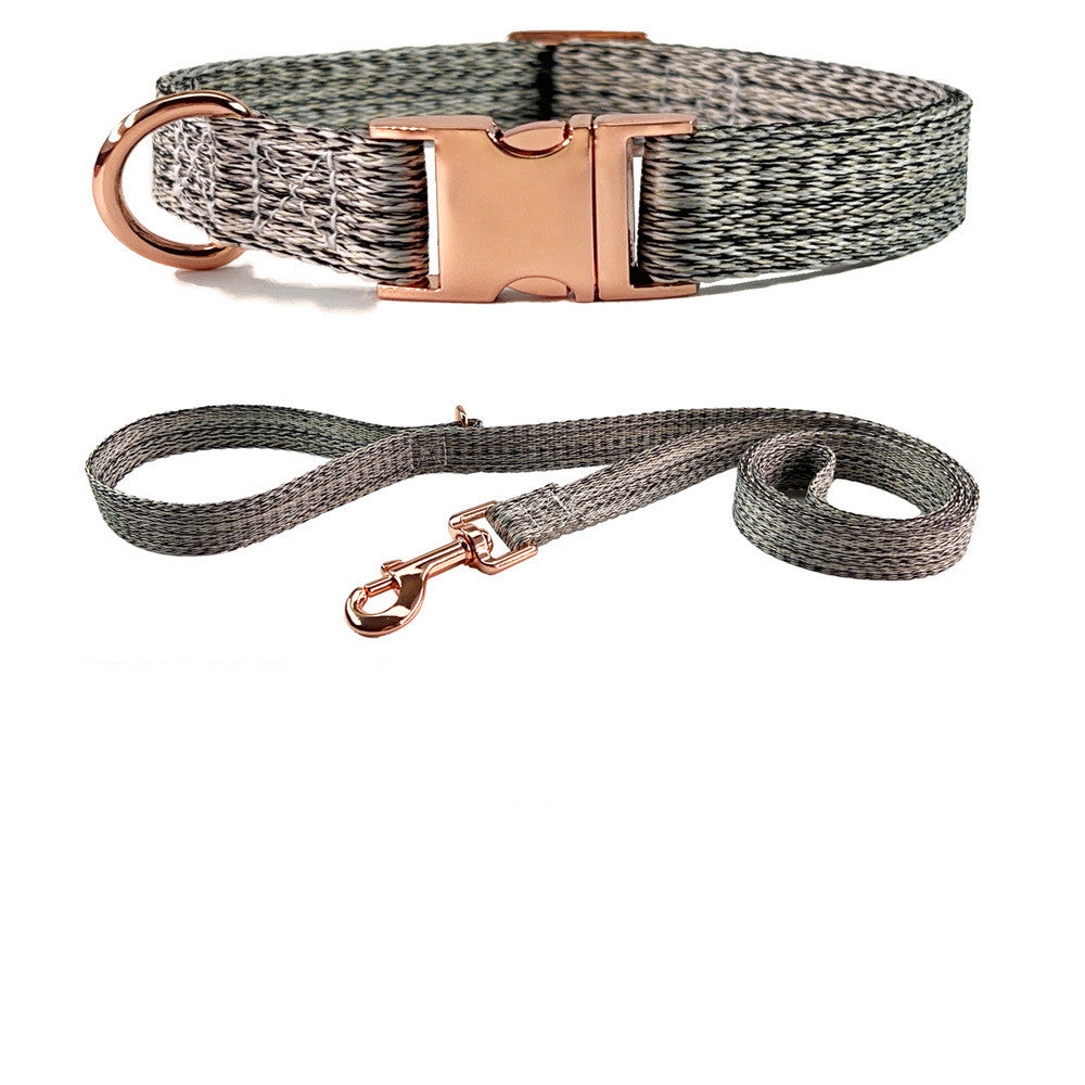 KFX-9154877 Faux Linen Dog Leash with Metal Buckle in Multiple Colors