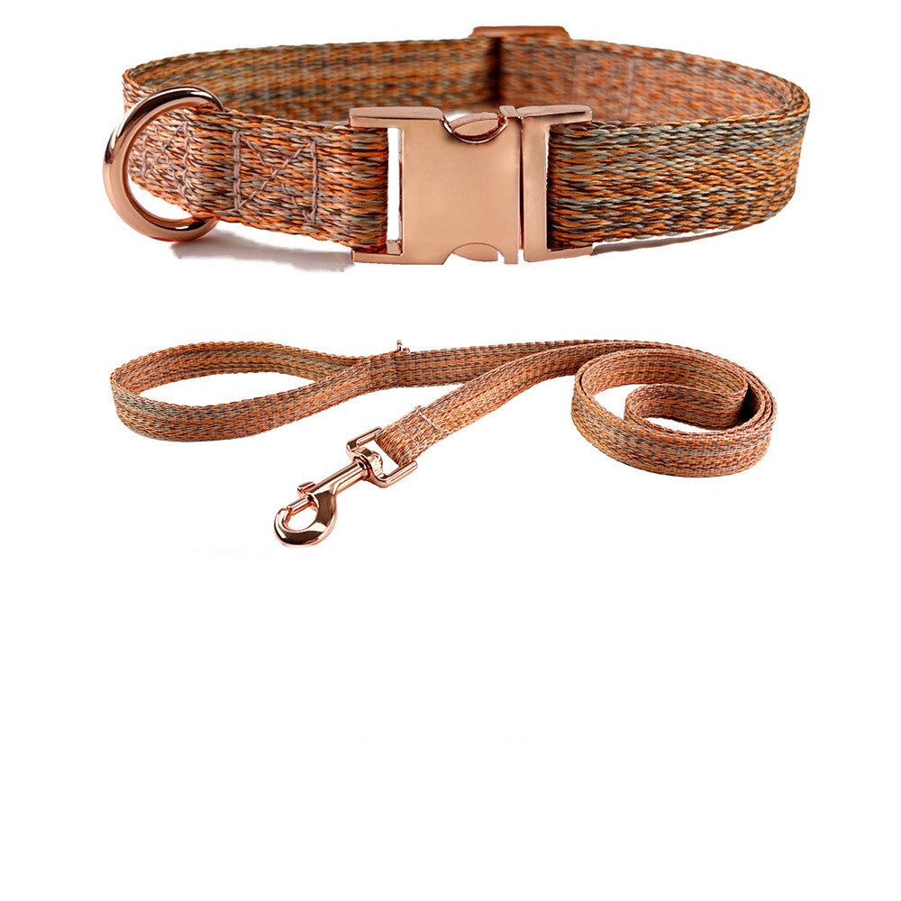 KFX-9154877 Faux Linen Dog Leash with Metal Buckle in Multiple Colors