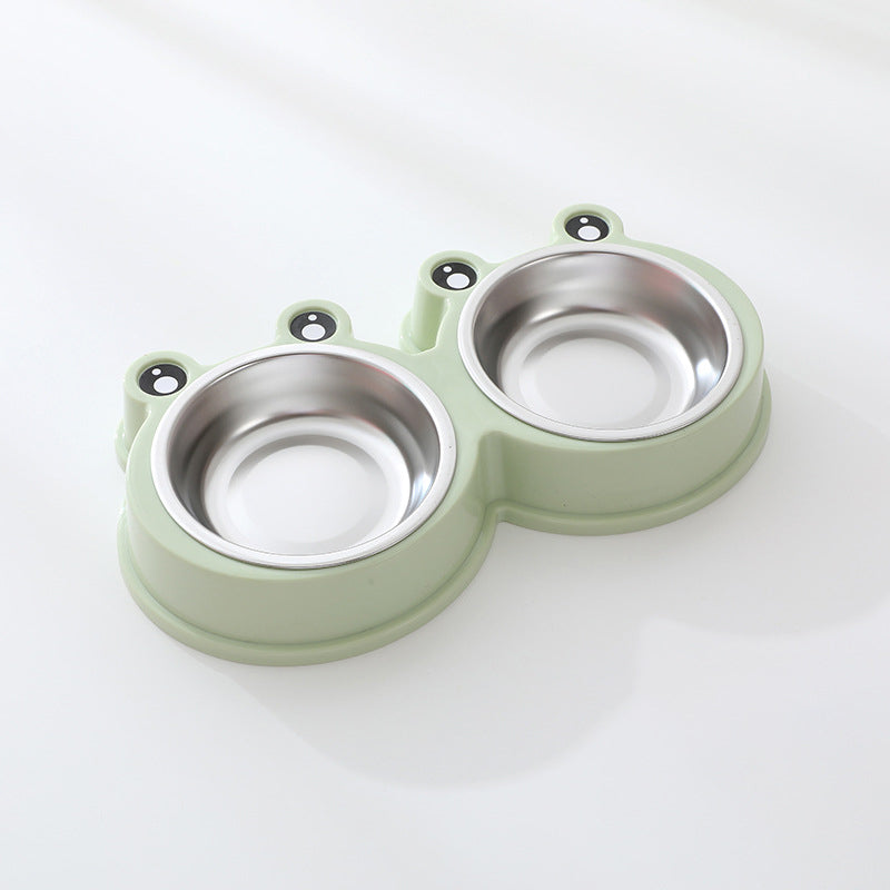 KFX-9156285 Stainless Steel Double Pet Bowl for Dogs and Cats, Ideal for Food and Water