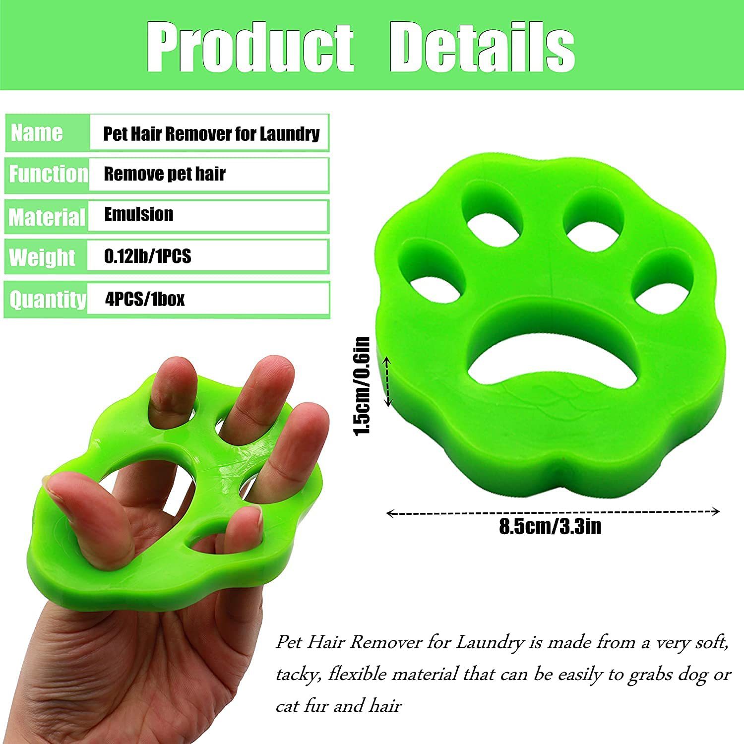 KFX-9157181 Silicone Sticky Clothes Dust Remover - Set of 4 in Yellow and Green
