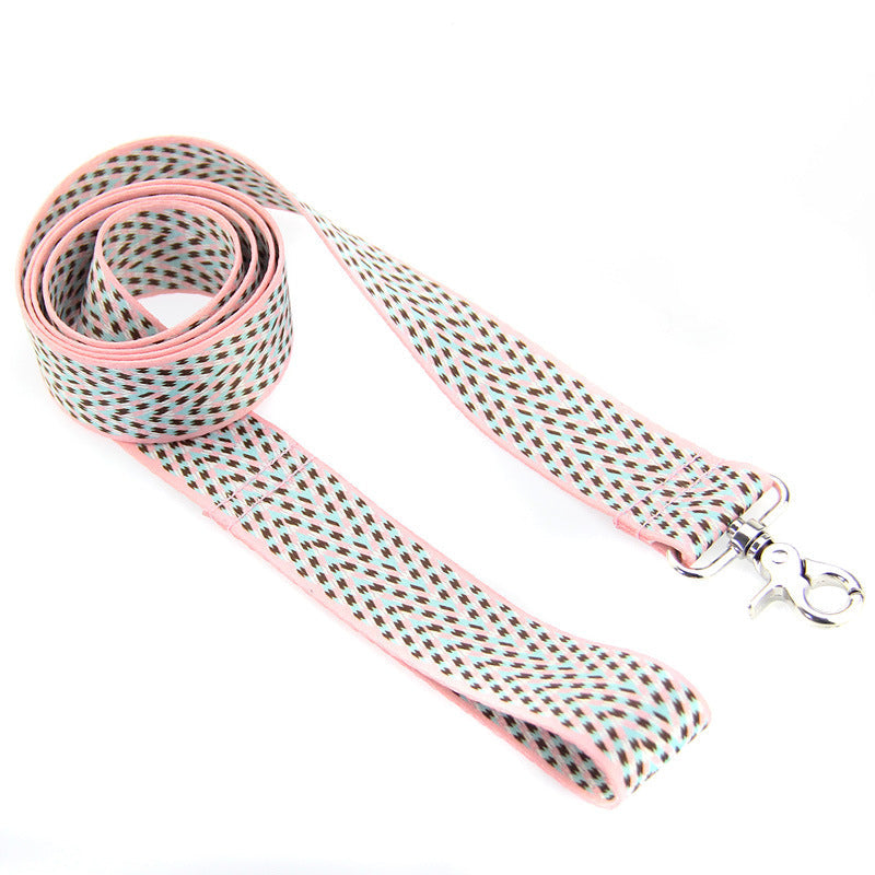 KFX-9158077 Teddy Vest-style Collar and Chest Strap Set for Small and Medium Dogs, Adjustable Nylon Leash and Harness