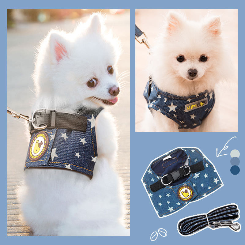 KFX-9158589 Adjustable Square Denim Dog Traction Rope for Safety and Stability