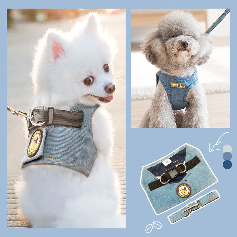 KFX-9158589 Adjustable Square Denim Dog Traction Rope for Safety and Stability