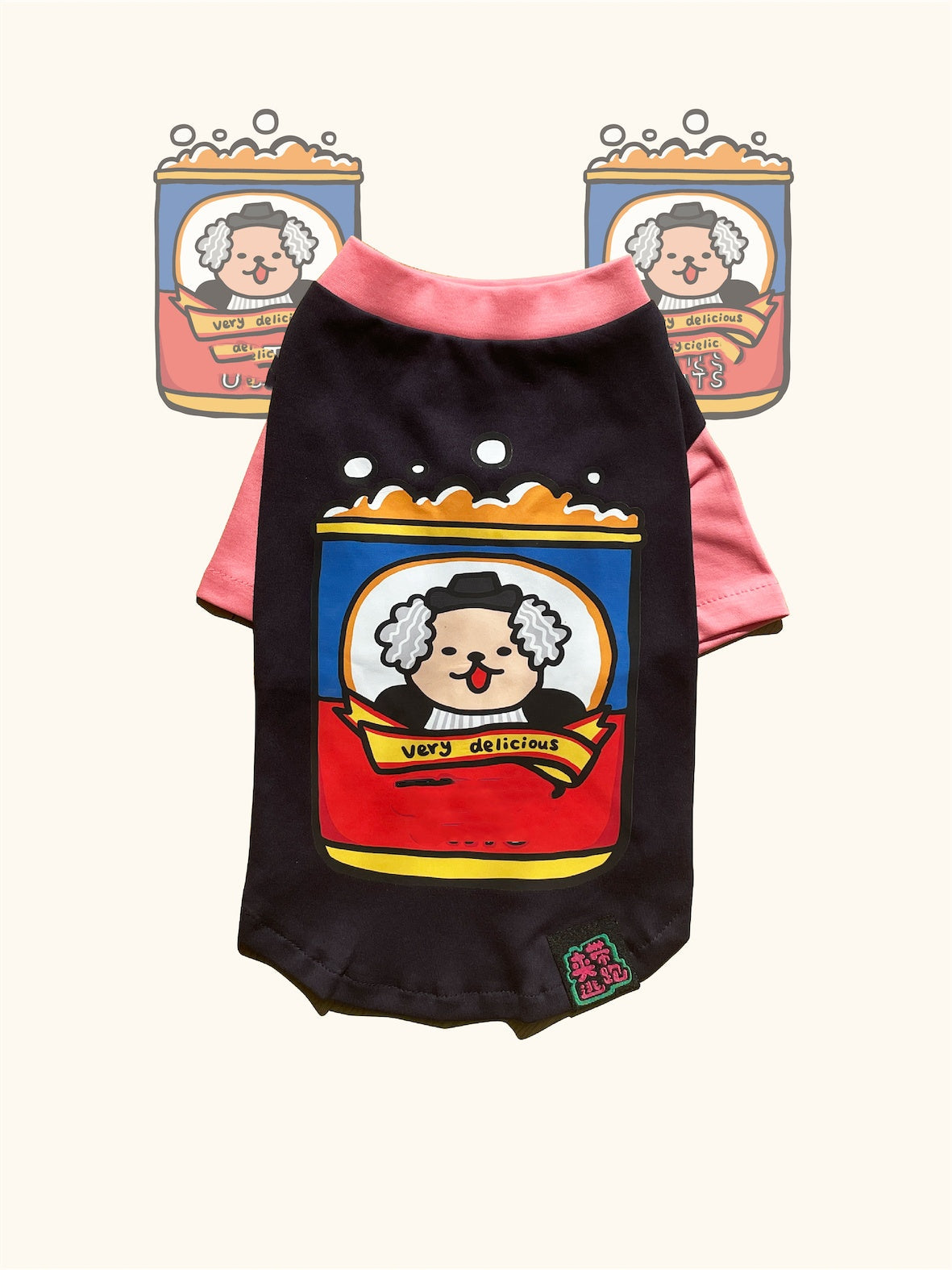KFX-9159357 Thin Style Pet Apparel for Dogs and Cats in Fun Canned Food Prints