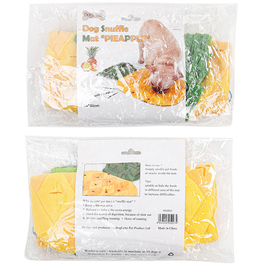 KFX-9160637 Pineapple Sniffer Pad for Dogs - Soft Polar Fleece and Oxford Cloth with Hidden Treats and Sounder