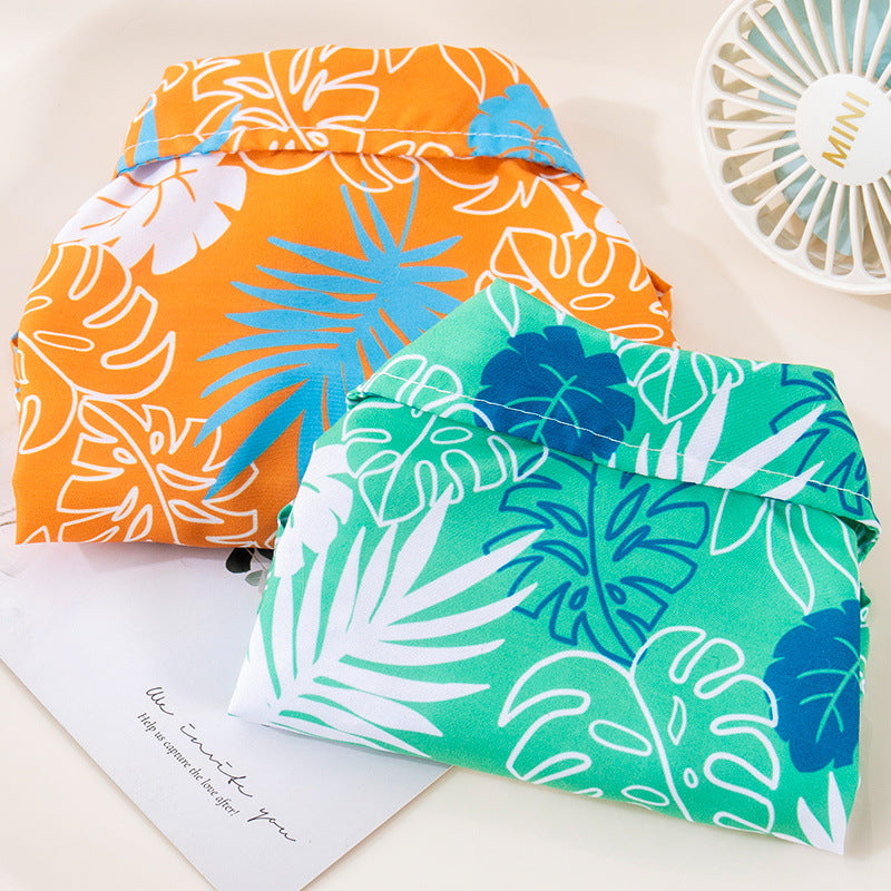 KFX-9162557 Tropical Leaf Print Pet Shirt for Beach Days in Orange and Green