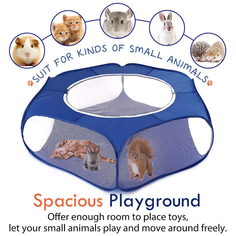 KFX-9169341 Portable Folding Pet Fence with Breathable Zipped Cover and Waterproof Design, Ideal for Small Animals