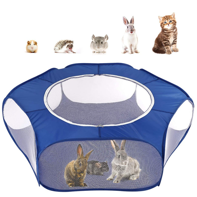 KFX-9169341 Portable Folding Pet Fence with Breathable Zipped Cover and Waterproof Design, Ideal for Small Animals