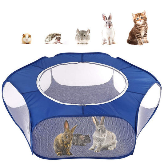 KFX-9169341 Portable Folding Pet Fence with Breathable Zipped Cover and Waterproof Design, Ideal for Small Animals