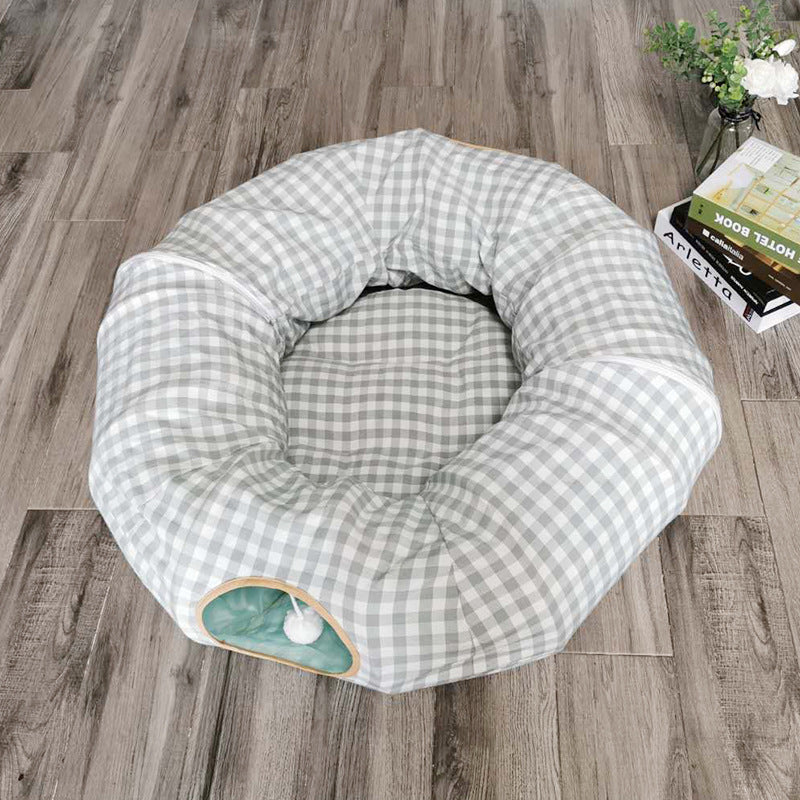 KFX-9169597 Cozy Cloth Cat Tunnel & Nest for Relaxation and Play
