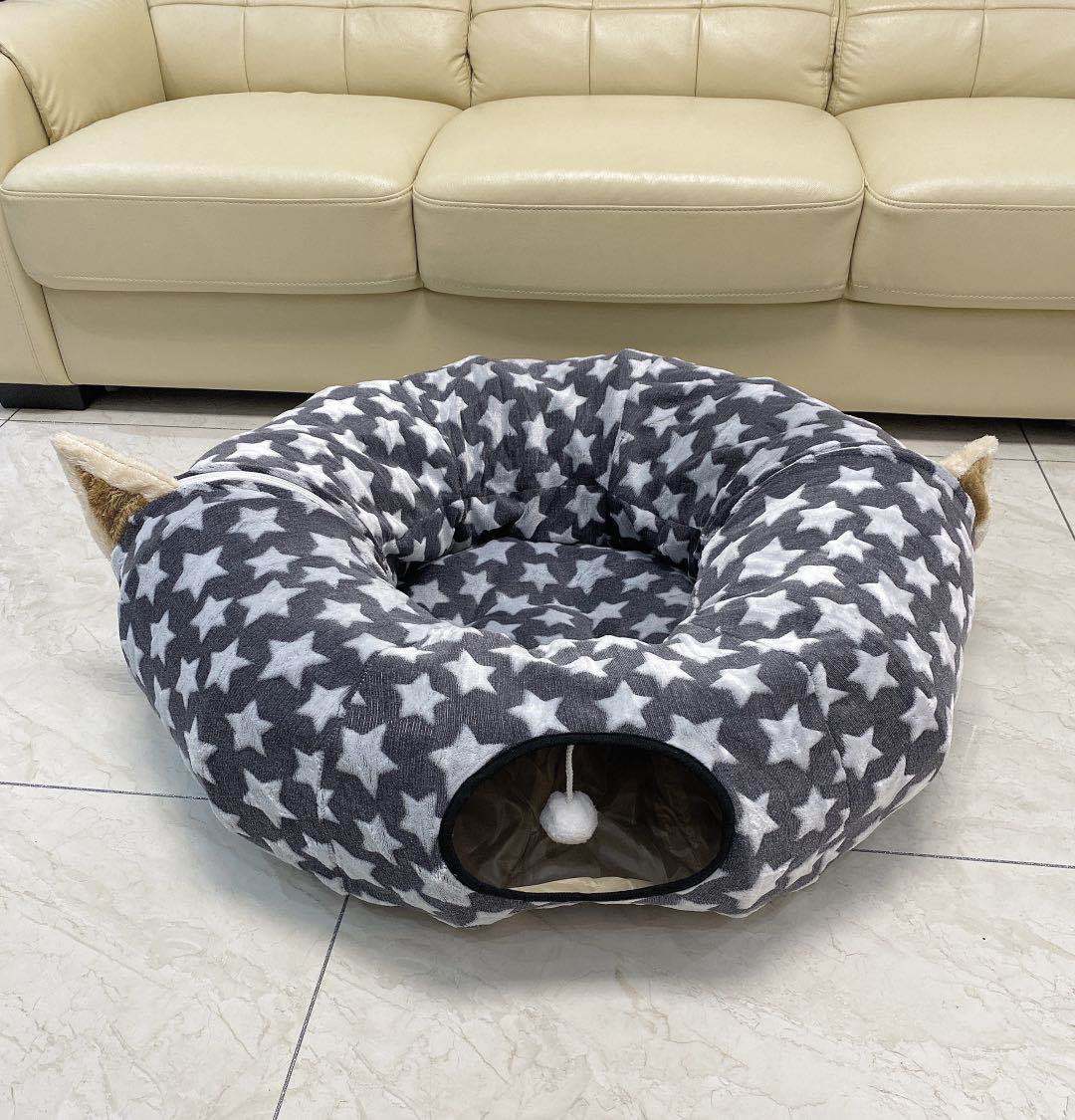 KFX-9169597 Cozy Cloth Cat Tunnel & Nest for Relaxation and Play
