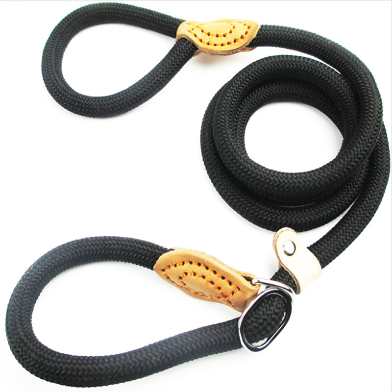 KFX-9170109 Nylon P Chain 2.1M Dog Leash with Hand Holding Rope in Brown