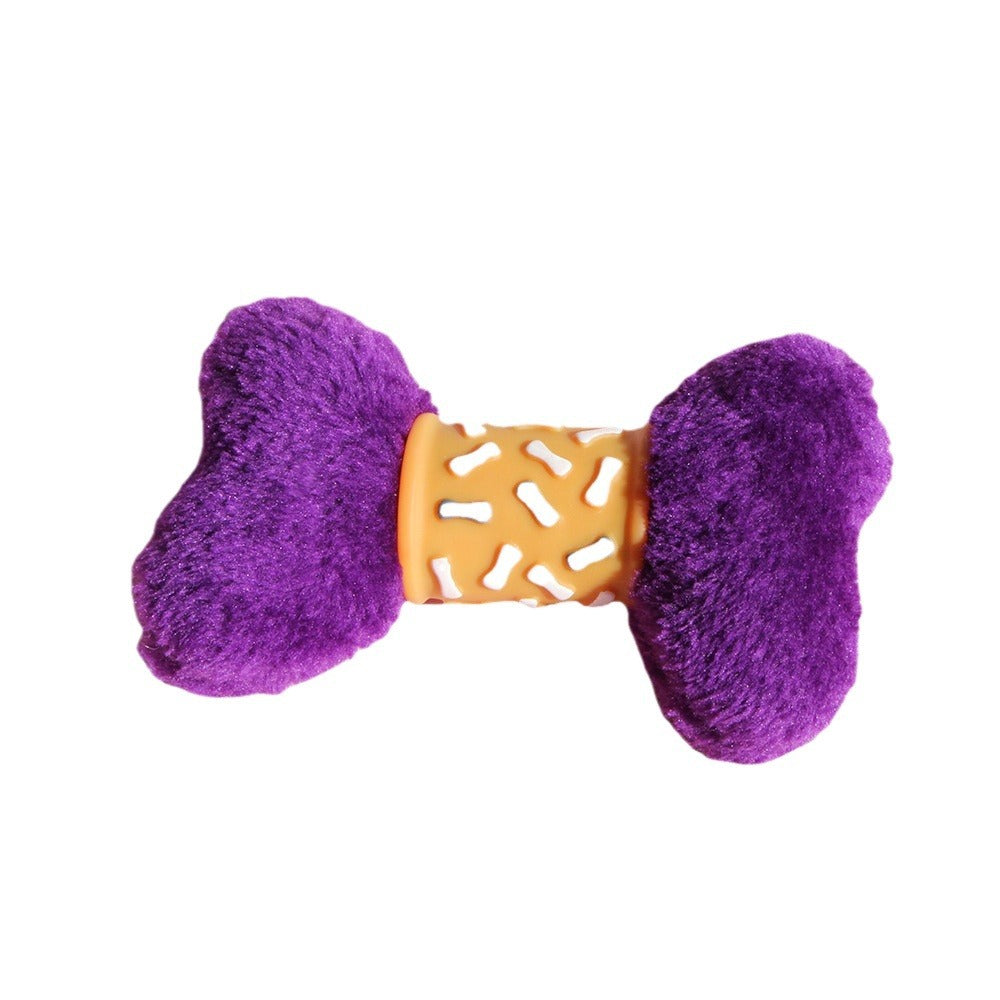 KFX-9171133 Vinyl Bone Pet Toy with Squeaker - Yellow, Green, Purple - 17*11*0.6cm