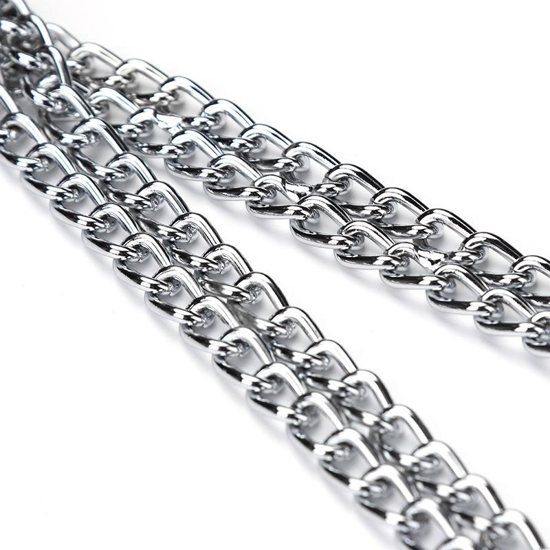 KFX-9172285 Double-Row Chrome-Plated Iron Dog Collar - Available in Multiple Sizes