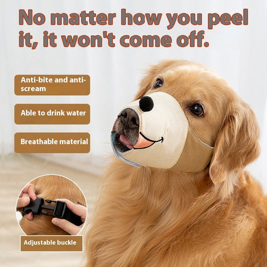 KFX-9173565 Dog Muzzle for Gentle Anti-Bite Protection - Multiple Sizes in Ollie Brown Bear & Bondi Blue Shark