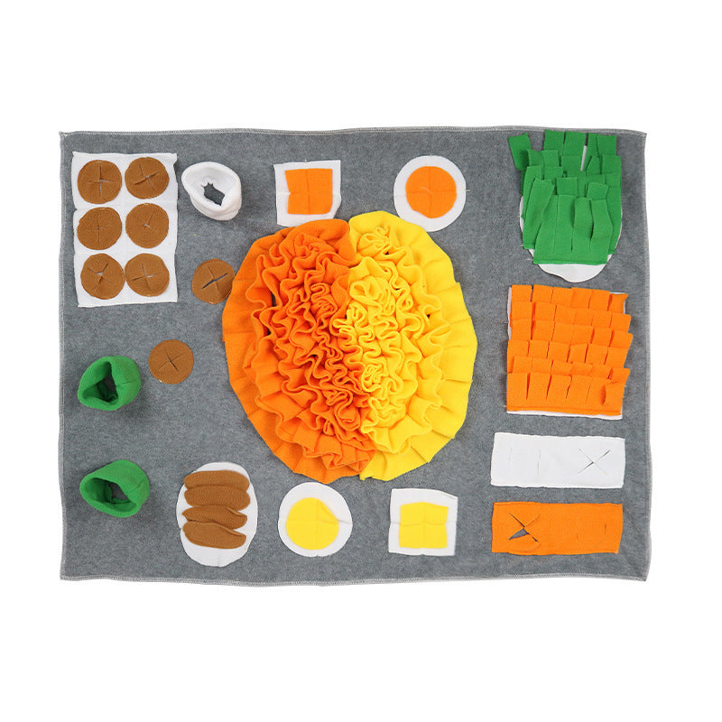 KFX-9176253 Pet Dog Slow Feeding Game Mat - Gray Flannel, 80 x 60 cm