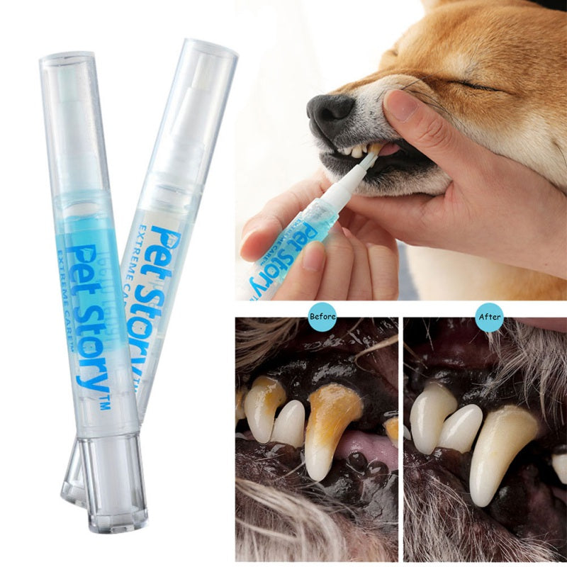KFX-9177917 Pet Dental Care Kit - Teeth Whitening Pen Set for Dogs and Cats with Soft Brush and Toothbrush, Anti-inflammatory Formula
