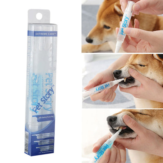 KFX-9177917 Pet Dental Care Kit - Teeth Whitening Pen Set for Dogs and Cats with Soft Brush and Toothbrush, Anti-inflammatory Formula