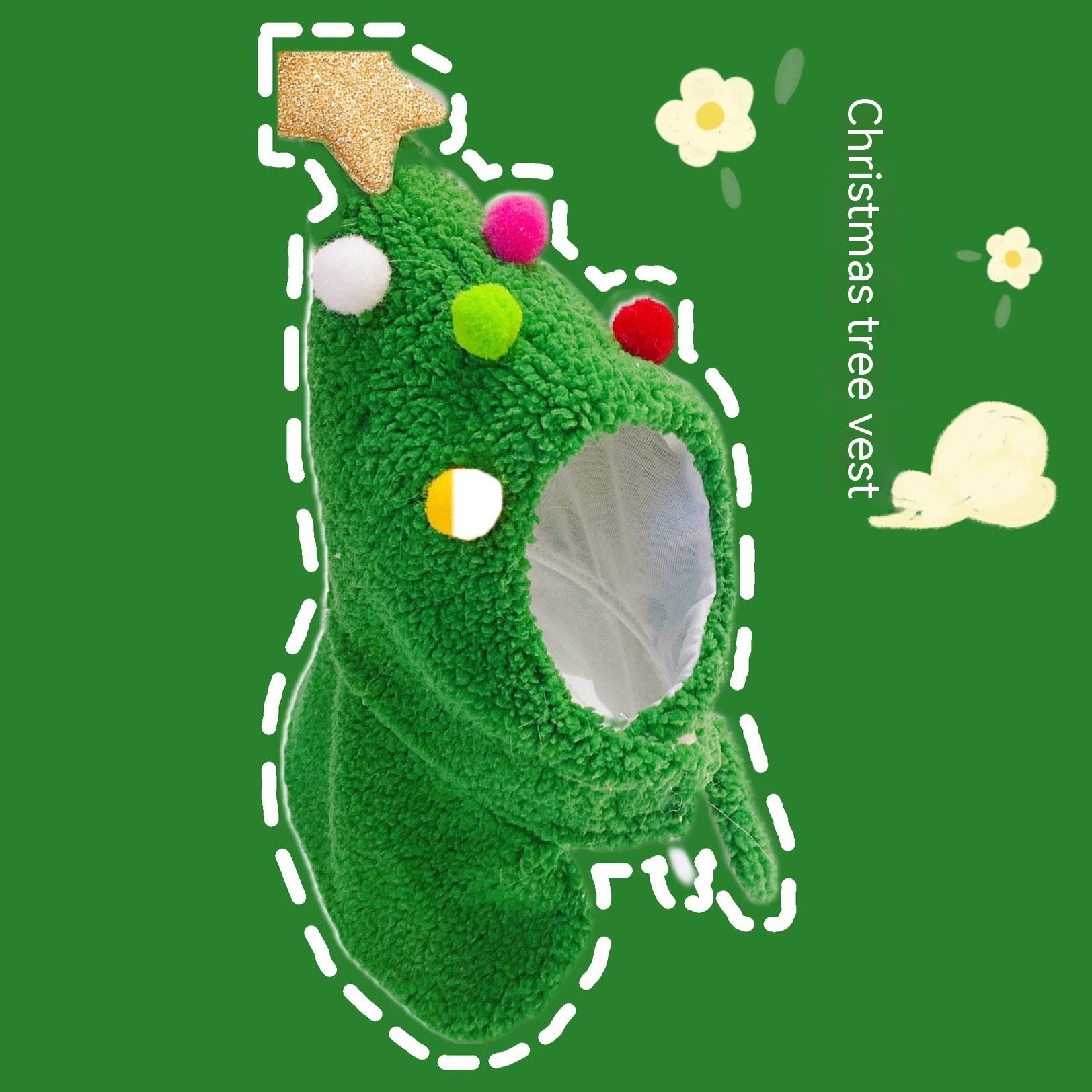 KFX-9179325 New Year's Antler Vest for Cats - Christmas Tree Ornaments in Multiple Sizes