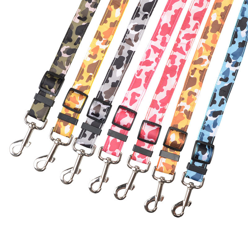 KFX-9179837 Blue Camouflage Pet Retractable Safety Rope - 2.5 * 60CM Polyester Fiber Leash