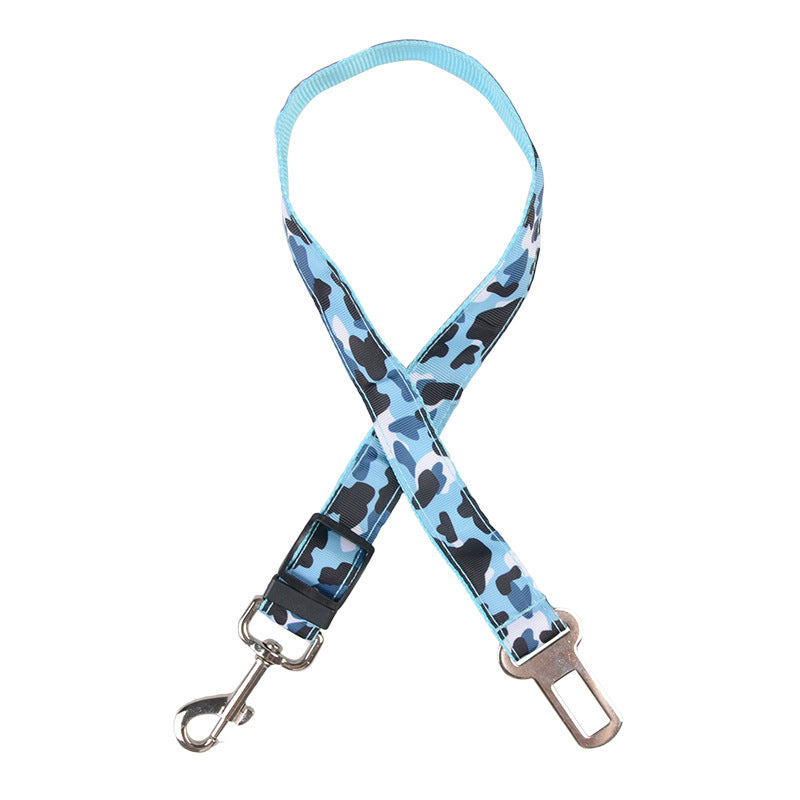 KFX-9179837 Blue Camouflage Pet Retractable Safety Rope - 2.5 * 60CM Polyester Fiber Leash