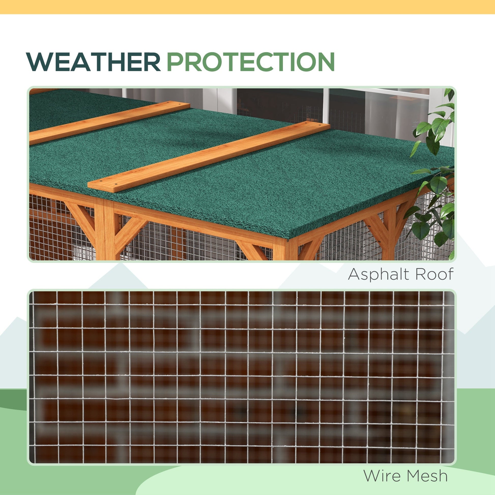 KFX-9180093 Large Outdoor Cat House for Up to 3 Cats with Multiple Platforms and Roof Coverage