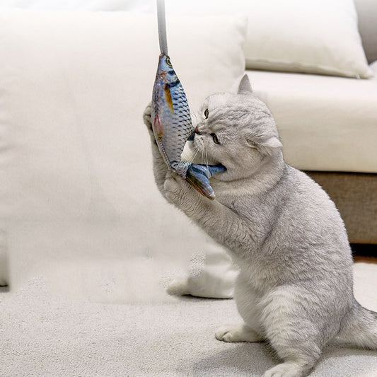 KFX-9180861 Interactive Plush Simulation Fish Cat Toy for Engaging Play and Stress Relief