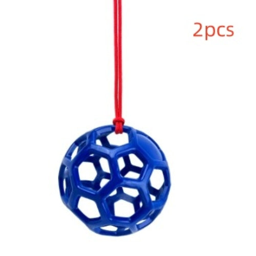 KFX-9184445 Stable Hanging Hay Feeder Toy Ball with Rope - Available in Red, Blue, Green