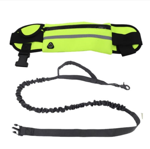KFX-9185597 Outdoor Adjustable Neoprene Pet Running Leash with Waist Bag for Small and Medium Dogs