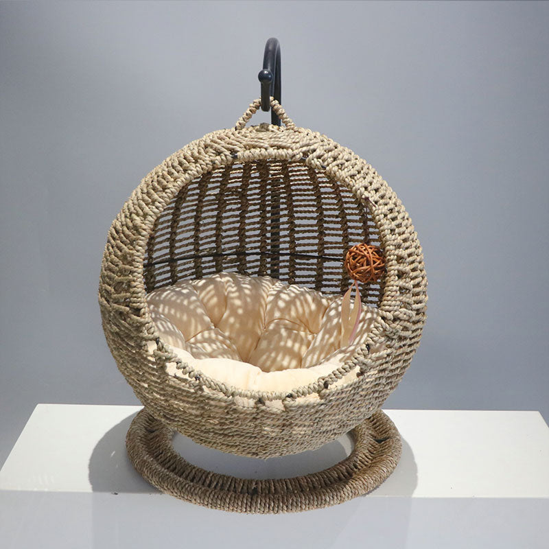 KFX-9185853 Large Rattan Cat Nest Hanging Basket for All Seasons