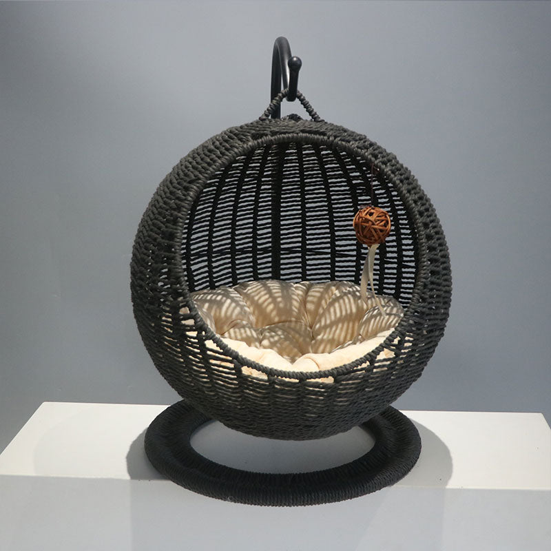 KFX-9185853 Large Rattan Cat Nest Hanging Basket for All Seasons